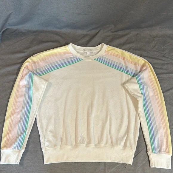 Spiritual Gangster Stripe Malibu Pullover Cropped Sweatshirt size Large - Picture 2 of 9